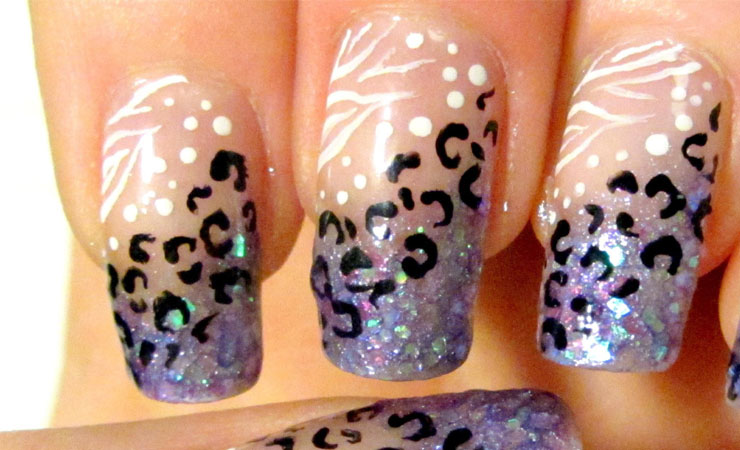 Leopard Inspired French Tip Nail Design